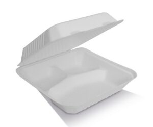 Sugarcan Clamshell 9”/3 Compartments 200pc/ctn