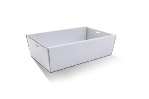 White Corrugated Rectangle Catering Tray Medium 50pc/ctn