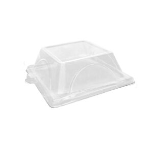 PET lid for 6” Sugarcane Square Plate